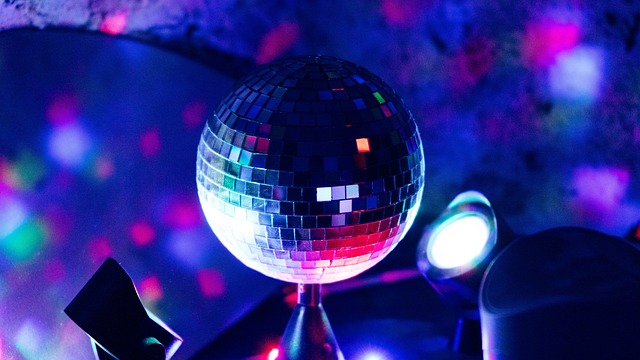 Disco ball in a los angeles party bus