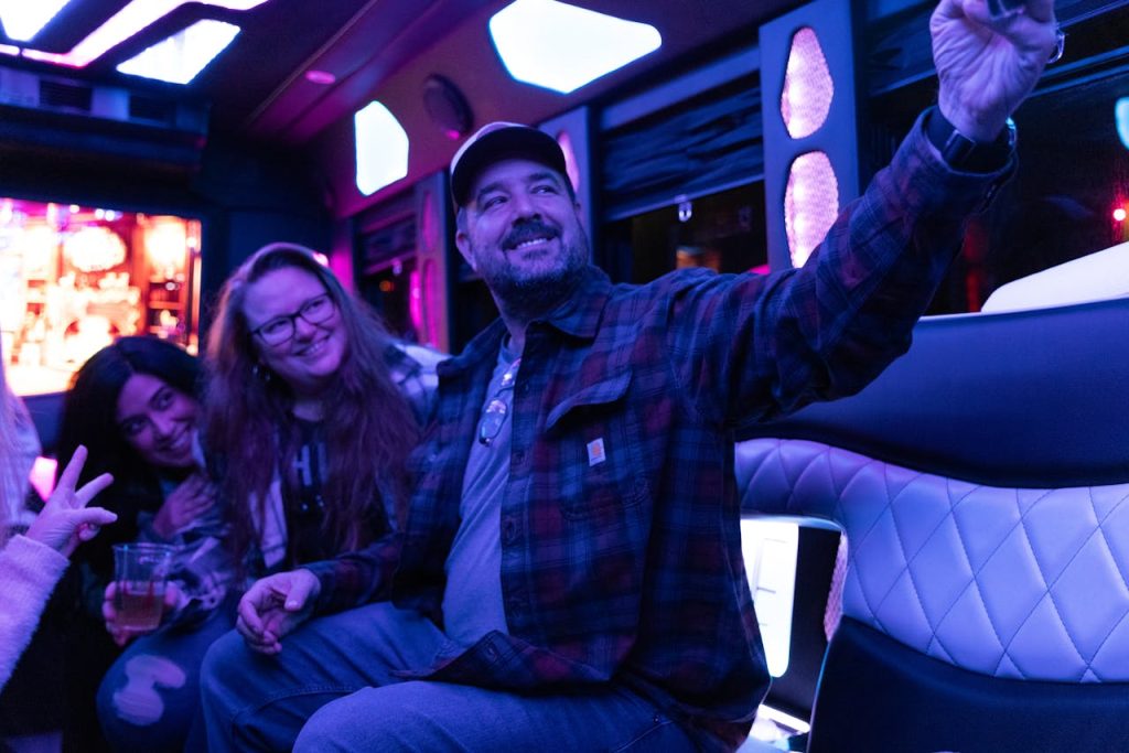 inside a los angeles party bus