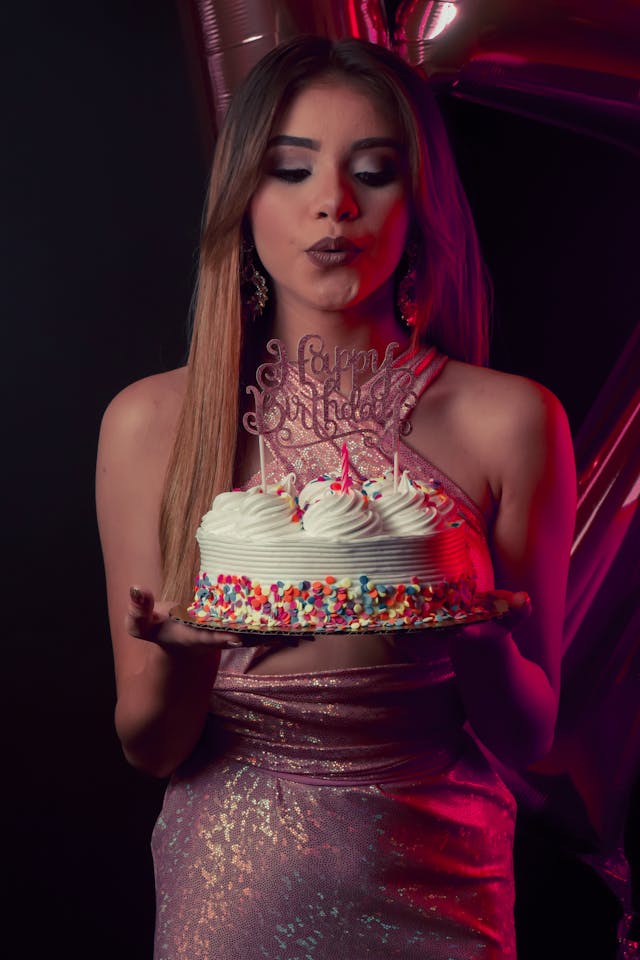 birthday party with party van and cake in los angeles
