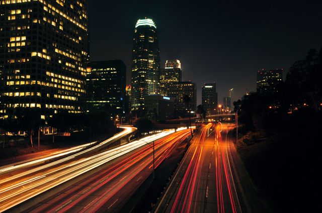 Nighttime in Central Los Angeles