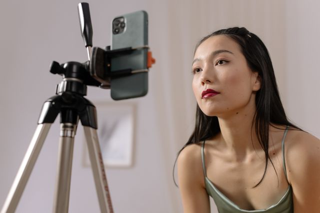 Influencer filming themselves