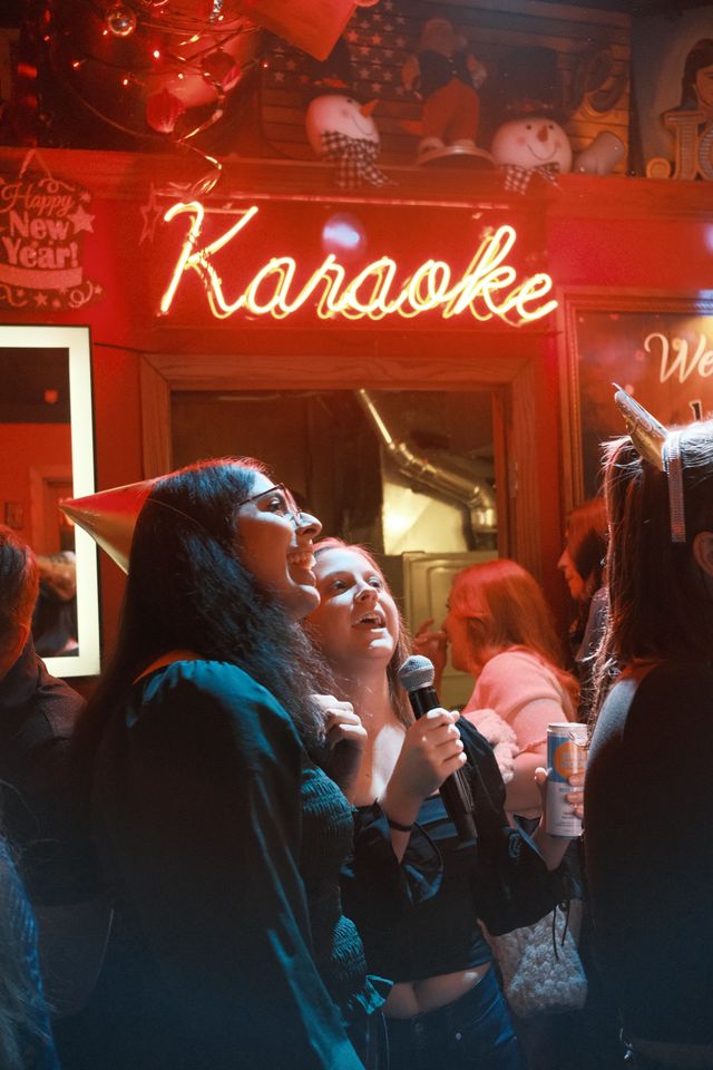 Karaoke at a bar